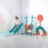 TDOO Swing and Slide Set for Toddler, 6 in 1 Kids Climber Slide Playset for Toddlers Age 1-8 with Basketball Hoop, Football Gate, Playground Swing Set for Indoor Ou r Backyard(176x170x115cm)