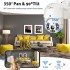 2K Security Camera Outdoor With 360°PTZ, 3MP Color Night Vision 2.4G WiFi Wireless Home Surveillance Camera,IP66 Waterproof, Two-Way Audio, Auto Motion Detection, SD And Cloud Storage