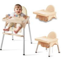 INGUNAR Baby High Chair, 3-in-1 Baby High Chair with Large Removable Tray, Baby Feeding Chair with Adjustable Legs for Baby & Toddler, High Chair Baby Feeding, Baby Eating Chair, Baby Dining Chair