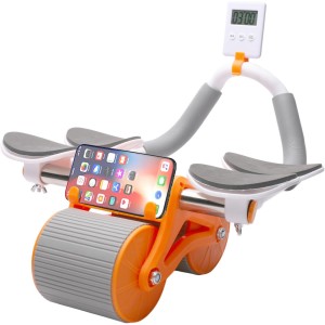 Automatic Rebound Ab Abdominal Exercise Roller Wheel,Exercise Roller Wheel with Dual Elbow Support and Timer,Abs Roller Wheel Core Exercise Equipment.