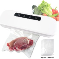 Vacuum Sealer Machine，Automatic Air Sealing System for Food Storage, Moist Mode，Led Indicator Lights，Easy to Clean，Dry & Modes Machine - Automatic Storage Dry and Food，Air 10 Seal Bags (white-1)