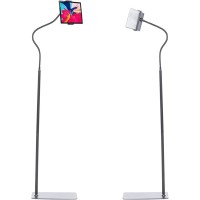 INGUNAR IPad stand, adjustable iPad floor stand, metal tablet stand with flexible gooseneck, compatible with iPad and mobile phones, very suitable for watching movies, hands-free use.(One Piece)(B)