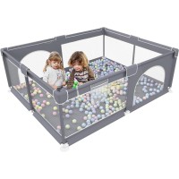 Baby Playpen, Sturdy Safety Baby Playard, Easy Assemble and Storage Baby Fence, Playpen for Babies 180x150cm and Toddlers with Soft Breathable Mesh, Indoor and Outdoor Kids Activity Center