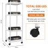 Rolling Storage Cart, 4 Tier Utility Cart Mobile Slide Out Organizer, Bathroom Standing Rack Shelving Unit Organizer for Kitchen, Bathroom, Laundry Room,white (ZWJ-A)