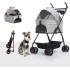 INGUNAR 3-in-1 Dog Stroller with Removable Carrierr for Small to Medium Dogs,One-Click Folding Lightweight Pet Stroller for 2 Cat, No Zip Entry, Pump-Free Universal Wheel, Multiple Pockets