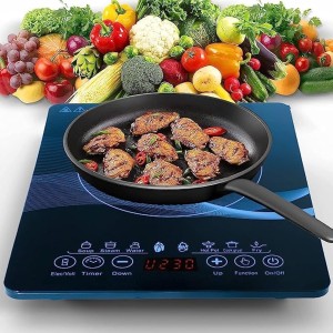 TDOO Portable Induction Cooktop 2200W Induction Burner for Cooking with 8 Programs, Sensor Touch Countertop Burner with Count-down and Pre-Set Timer, Only For Flat Iron Cookware