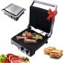 2800W Contact Panini Press Grill with Variable Temperature Control, Time Control, Non-Stick, 3 Grill Positions for Panini, Burger, Sandwich, Pizza, Steak, Chicken, Fish, Vegetables, Stainless Steel