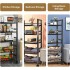 INGUNAR 5-Tier Kitchen Storage Shelves, Metal Shelves for Storage Pantry Shelves with Rolling Wheels, Movable Multifunctional Storage Rack, Standing Shelf Rack for Kitchen/Bedroom/Laundry Closet