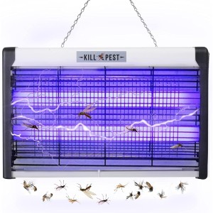 Bug Zapper, 20W Indoor Mosquito Killer, Insect Killer, Fly Zapper Bug Lamp Light for Home, Restaurant, Office - Lightweight, Powerful 2800V Grid, Easy-to-Clean, Removable Washable Tray（E）