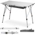 Lightweight Foldable Camping Table With Mesh Layer, Outdoor Adjustable Height Aluminum Folding Table With Carrying Bag For Beach, Picnic, Backyards, BBQ, Party And RV Trip（90cm*70cm*53cm）