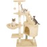 TDOO Star Cat Kitten Tree Activity Centre Climbing Tower 125cm Beige Stable with Sisal Scratching Post Condo Hammock Cat Scratcher play Toy, (MPJ-A)