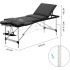 TDOO Massage Table Portable Massage Bed 3-Section Portable Folding SPA Bed, Lightweight, Spa Tattoo Couch Bed, 3/2 Zones with Height-Adjustable, with Carry Bag, Aluminum Feet (Black)