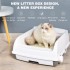 TDOO Extra Large Cat Litter Box,Scoop Out All Cat Poop at Once, Open Top Cat Litter Tray with Scoop,Semi-enclosed Anti-splash Box,Cat Sandbox Cat Toilet (Extra large)