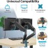 Dual Monitor Desk Mount Stand,Monitor Arm Desk Mount With Fully Adjustable Gas Spring for 15-32 inch Flat/Curved Computer Screens,75x75/100x100mm VESA Mount,C Clamp/Grommet Base for 2 Computer Screen