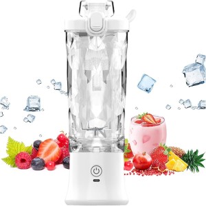 Wireless Portable Blender, Personal Size Hand Blender, Electric Juicer Blender（Usb Rechargeable), 6 Stainless Steel Blades Mini Travel Blender Smoothie Maker, Fruit and Milk Shakes - 600ML