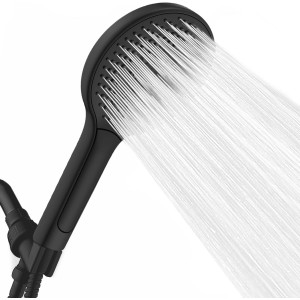 TDOO Handheld Shower Head, High Pressure Shower Head, Shower Head with Filter Function and 3 Spray Modes, Detachable (Black)