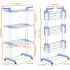 Clothes Drying Rack, Large 4-Tier Foldable Drying Rack Clothing(67.7H x 19.7W x 30L Inches), Movable Drying Rack with 4 castors. Multifunctional Stainless Steel Laundry Drying Rack (Blue-A)