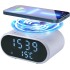 TDOO Alarm Clock With 15W Fast Wireless Charging, Digital Alarm Clocks Bedside Mains Powered, 3 Alarms, 4 Brightness, LED Display With Time/Temperature/Date,For Bedroom, Bedside, Office