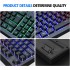 LED Rainbow Backlit 87-Keys Mechanical Gaming Keyboard, Waterproof Keyboard,Compact Keyboard with 11 Multimedia Shortcut Keys,USB Wired Keyboard for PC Gamers Home Office (Black)